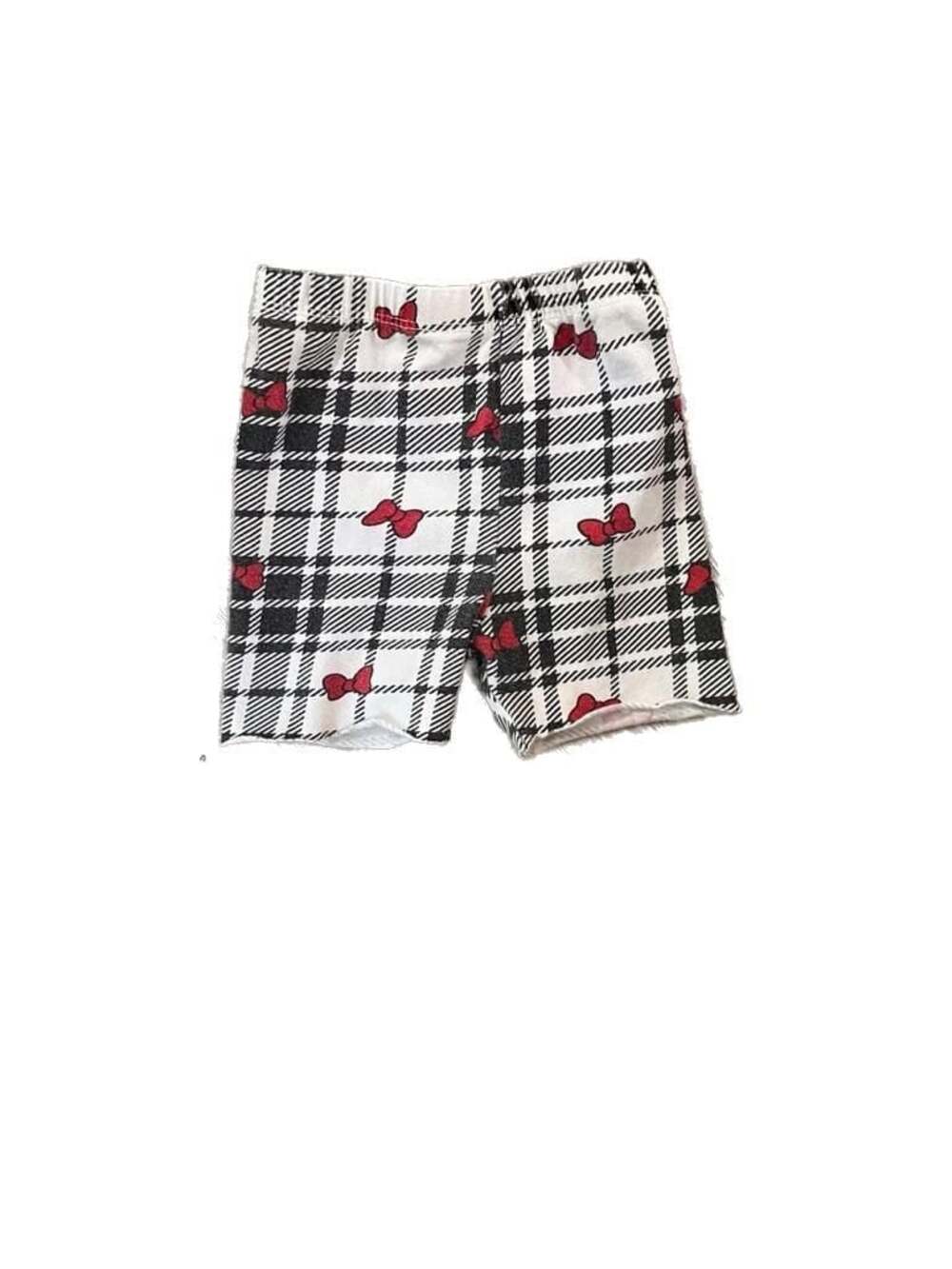 Disney Minnie Mouse Plaid Bow Print Baby Shorts 3-6M